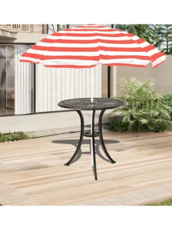 Gartentisch in Schwarz/ Bronze - (H)65 x Ø 60 cm