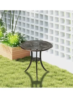 Gartentisch in Schwarz/ Bronze - (H)65 x Ø 60 cm