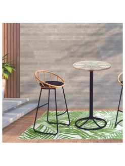 Gartentisch "Surabay" in Natur/ Schwarz - (H)100 x Ø 65 cm