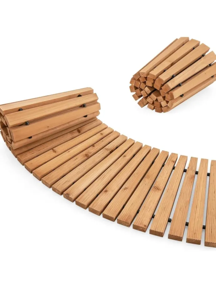 Gartenweg Holz ausrollbar 216x43cm in Beige