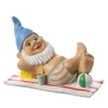 Gartenzwerg BERT im Urlaub liegend Gartenfigur H: 17,5cm in bunt