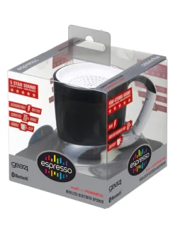 Gear4 Bluetooth Mini-Lautsprecher im Espresso-Tassen-Design Kompakter in Schwarz