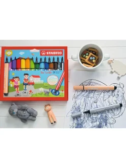 Gefederte Dreikant-Filzstifte 