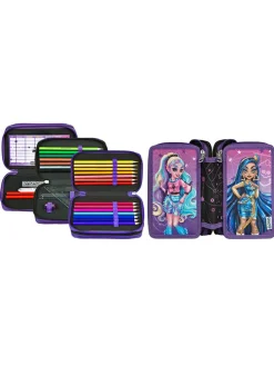 Gefülltes Federmäppchen "Monster High" in Lila