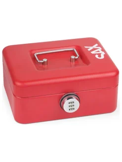 Geldkassette in Rot - (B)20 x (H)9 x (T)16 cm