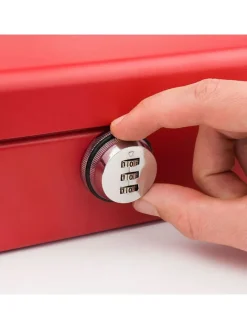 Geldkassette in Rot - (B)20 x (H)9 x (T)16 cm