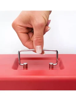 Geldkassette in Rot - (B)20 x (H)9 x (T)16 cm