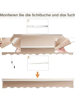 Gelenkarmmarkise 2,5x2m in Beige