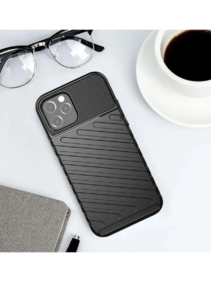 Gepanzerte Thunder Bumper Handy Hülle kompatibel Samsung Galaxy in Schwarz