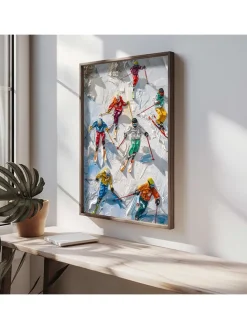 Gerahmter Holzkunstdruck - (L)70 x (B)50 cm