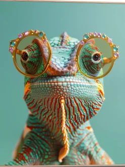 Gerahmter Kunstdruck "Karma Chameleon"