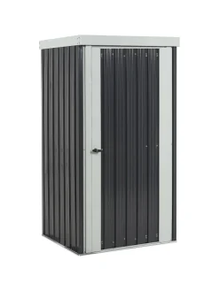 Gerätehaus mit Holzunterstand UMBRIA in Grau/Weiß