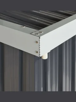 Gerätehaus mit Holzunterstand UMBRIA in Grau/Weiß