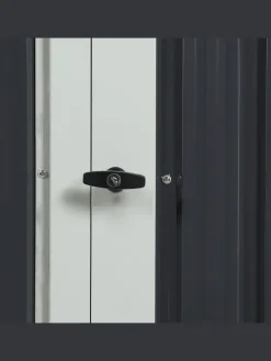 Gerätehaus mit Holzunterstand UMBRIA in Grau/Weiß