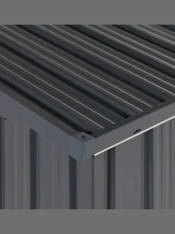 Gerätehaus mit Holzunterstand MOENA in Grau - (W) 158 x (H) 134 x (L) 96 cm