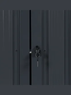 Gerätehaus mit Holzunterstand MOENA in Grau - (W) 158 x (H) 134 x (L) 96 cm