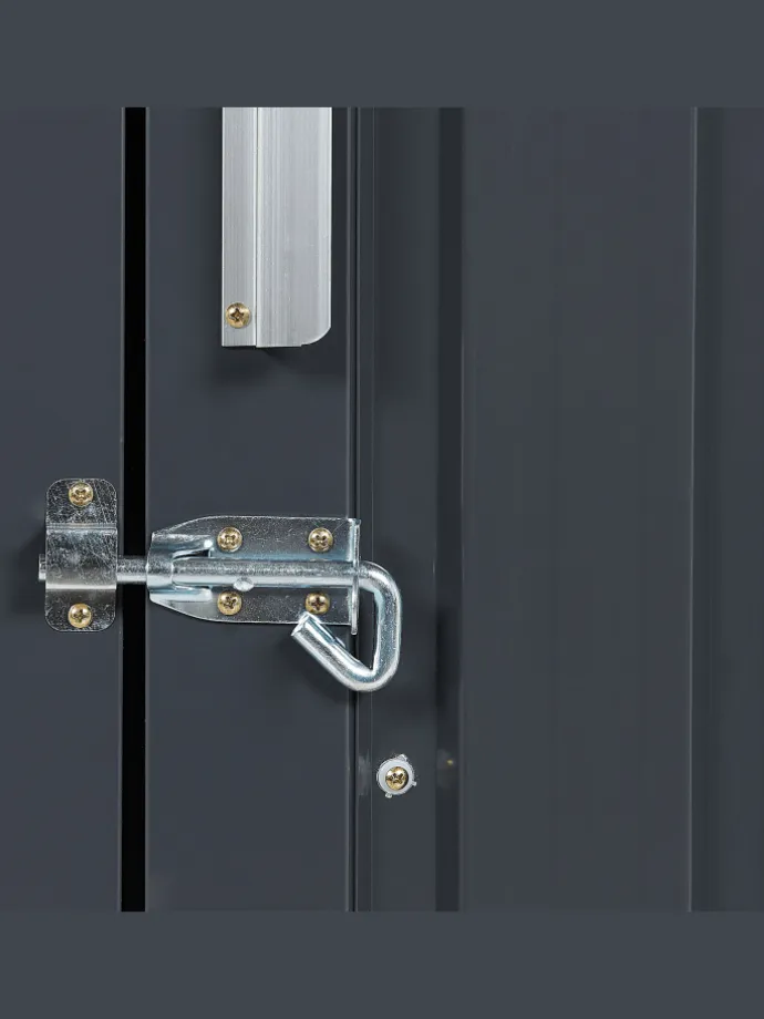 Gerätehaus mit Holzunterstand AOSTA in Grau - (W) 270 x (H) 158 x (L) 105 cm