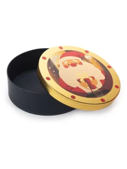 Geschenkbox in Gold/ Rot - Ø 24,9 cm