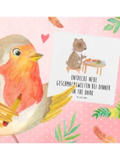 Geschenkkarte Dinner in the Dark mit Spruch in Weiß