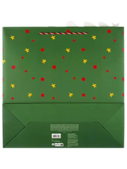 Geschenktüte in Grün/ Rot - (B)40 x (H)43,5 cm