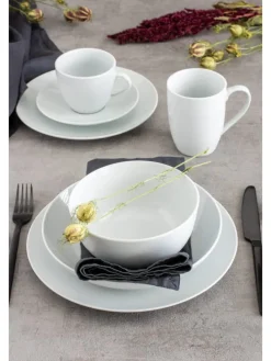 Geschirr-Set, Porzellan Barca in Weiß