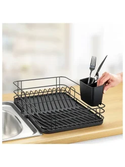 Geschirrständer in Schwarz - (B)43 x (H)10 x (T)31 cm