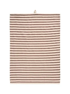 Geschirrtuch mit Querstreifen in braun