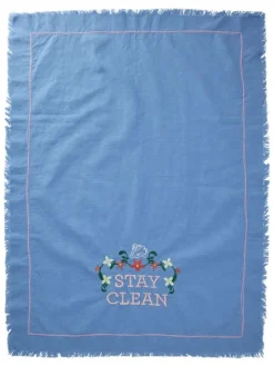 Geschirrtuch "Stay Clean" in Blau - (L)70 x (B)50 cm