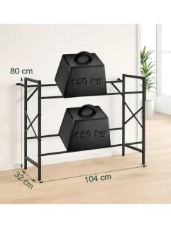 Getränkekistenregal in Schwarz - (B)104 x (H)80 x (T)32 cm