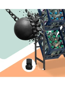 Getränkekistenregal in Schwarz - (B)104 x (H)80 x (T)32 cm