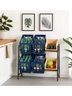 Getränkekistenregal in Schwarz - (B)104 x (H)80 x (T)32 cm