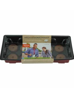 Gewächshaus 255x120x94mm inkl.10 Quelltabs 36mm in bordeaux