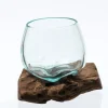 Glasschale Dekoschale Wurzelholz Unikat D: 14cm in natur