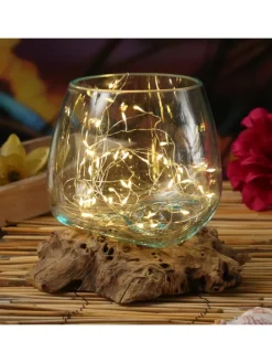 Glasschale Dekoschale Wurzelholz Unikat D: 15cm in natur