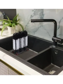 Gläserspülbürste in Schwarz/ Weiß