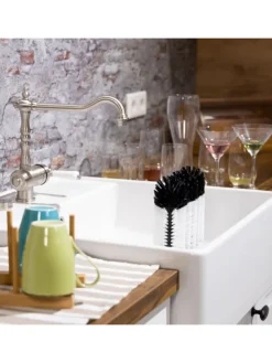 Gläserspülbürste in Schwarz/ Weiß