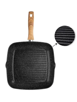 Grillpfanne ''Back to Nature'' in Schwarz - (L)28 x (B)28 cm