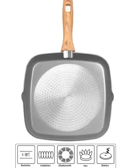 Grillpfanne ''Back to Nature'' in Schwarz - (L)28 x (B)28 cm