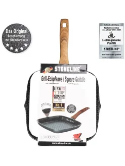 Grillpfanne ''Back to Nature'' in Schwarz - (L)28 x (B)28 cm