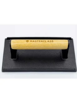 Grillpresse in Schwarz/ Hellbraun - (L)21 x (B)11 cm