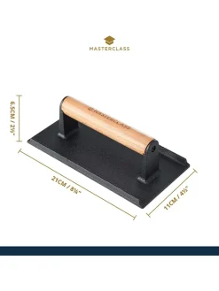 Grillpresse in Schwarz/ Hellbraun - (L)21 x (B)11 cm