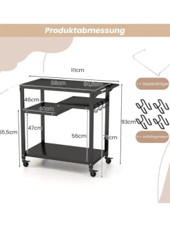 Grillwagen Outdoor in Schwarz