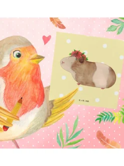 Grußkarte Meerschweinchen Weisheit ohne Spruch in Gelb Pastell