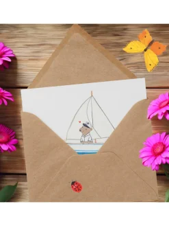 Gutschein Bootstour Abenteuer mit Spruch in Weiß