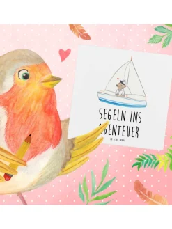 Gutschein Bootstour Abenteuer mit Spruch in Weiß