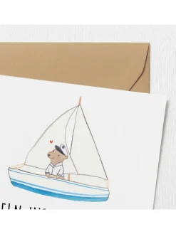 Gutschein Bootstrip Abenteuer mit Spruch in Weiß