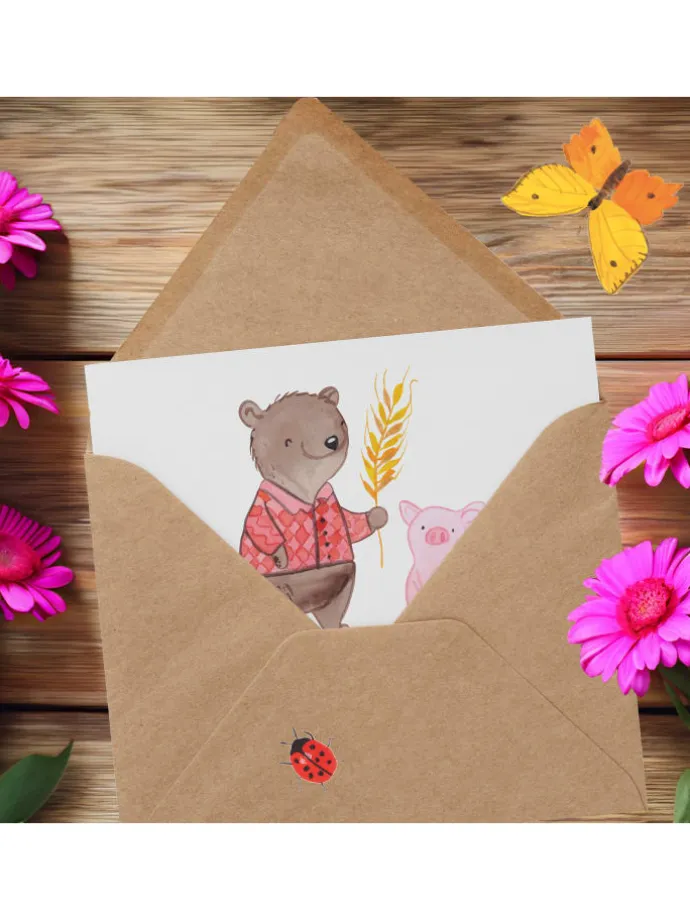 Gutschein Einen Tag auf dem Bauernhof mit Spruch in Weiß