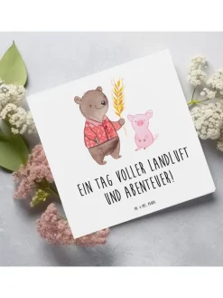 Gutschein Einen Tag auf dem Bauernhof mit Spruch in Weiß