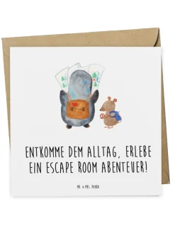 Gutschein Escape Room Abenteuer mit Spruch in Weiß