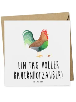 Gutschein Karte Bauernhofzauber mit Spruch in Weiß